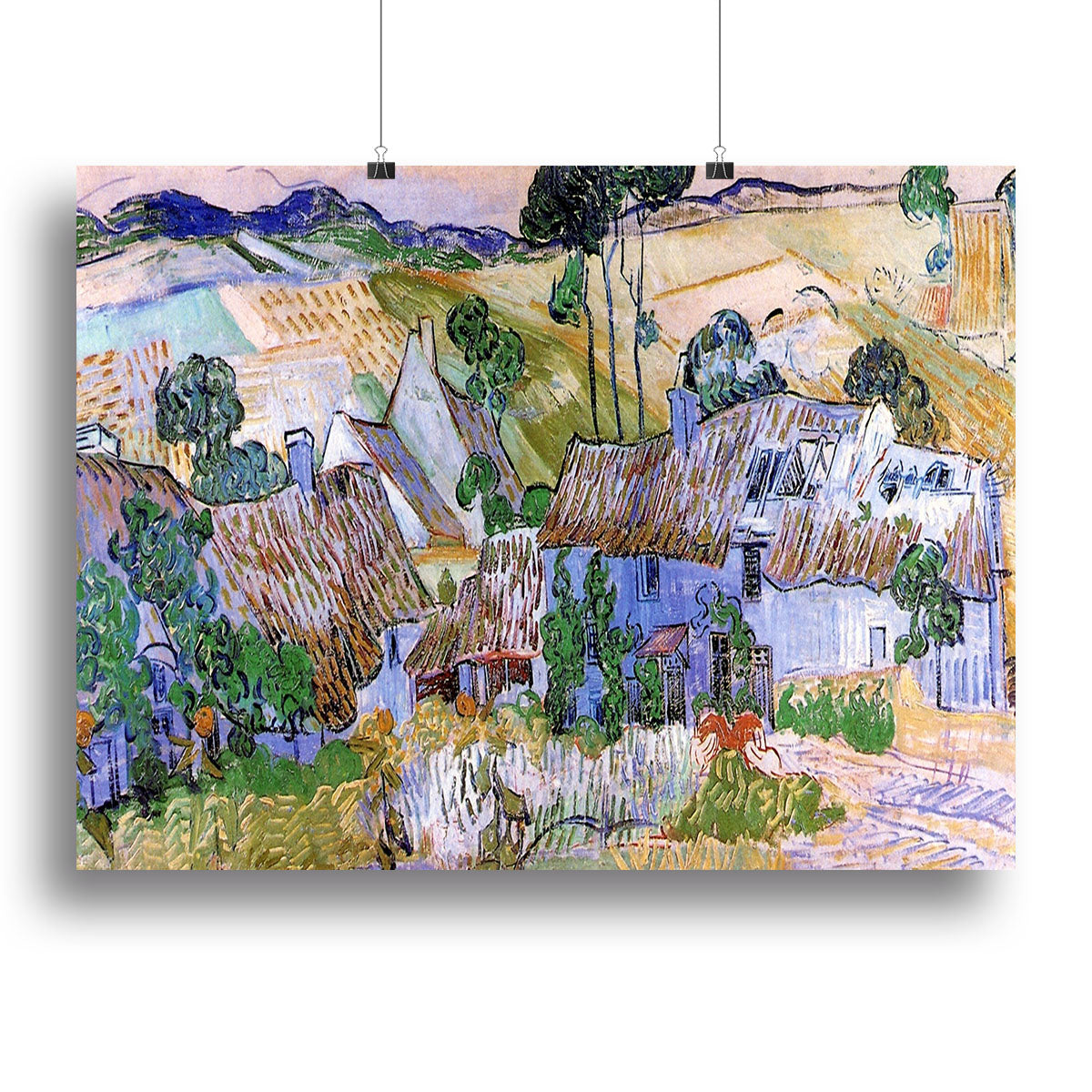 Thatched Cottages by a Hill by Van Gogh Canvas Print or Poster - Canvas Art Rocks - 2