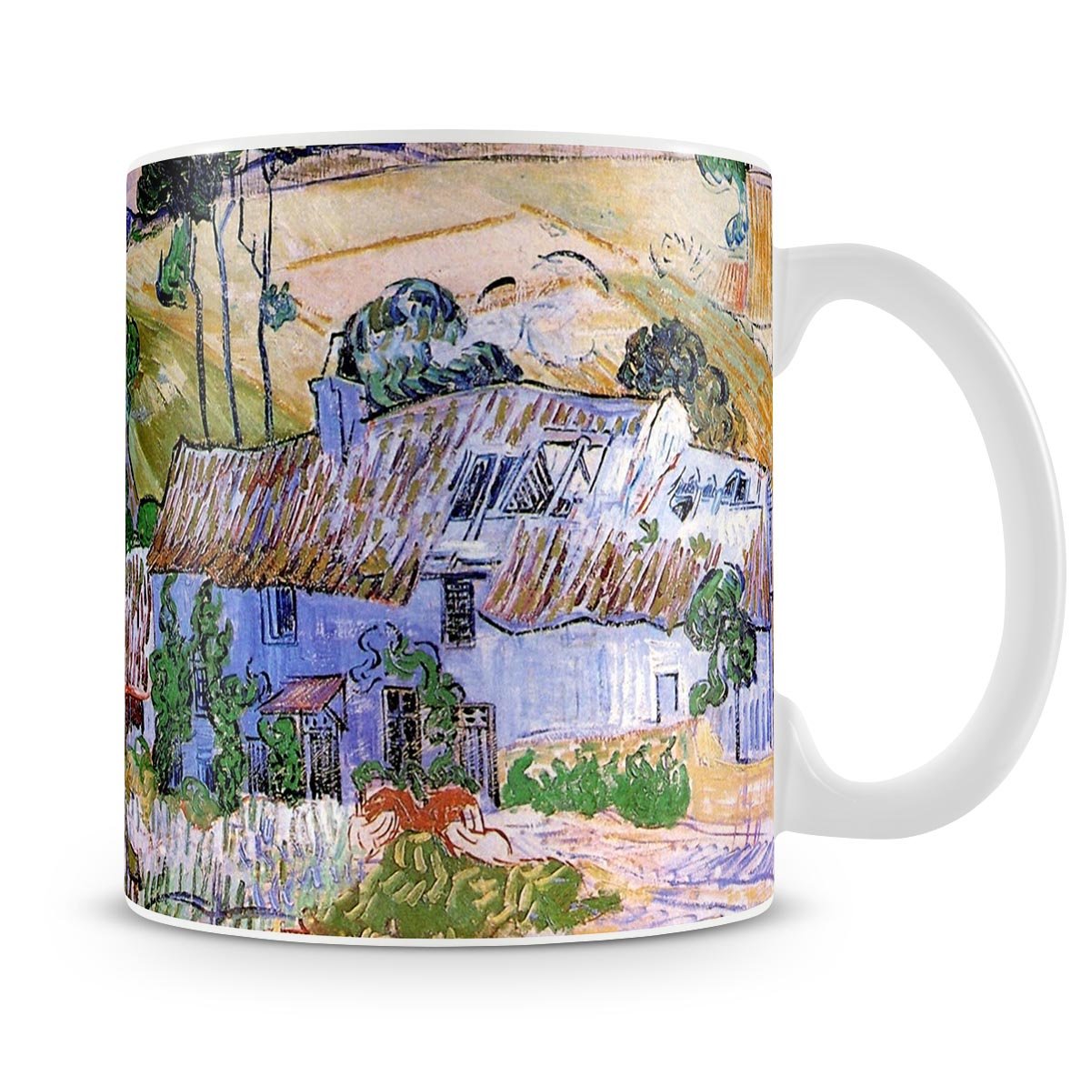 Thatched Cottages by a Hill by Van Gogh Mug - Canvas Art Rocks - 4