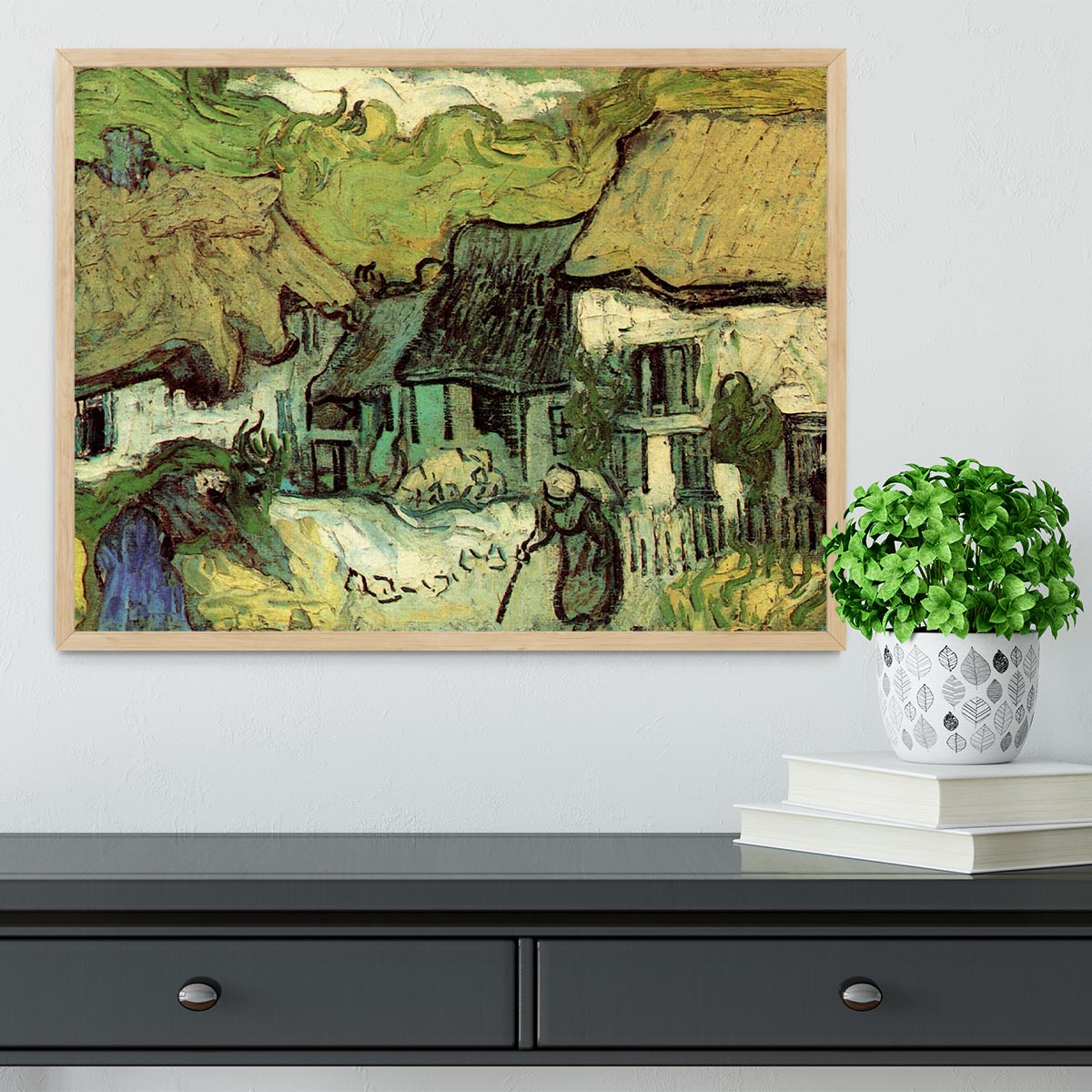 Thatched Cottages in Jorgus by Van Gogh Framed Print - Canvas Art Rocks - 4