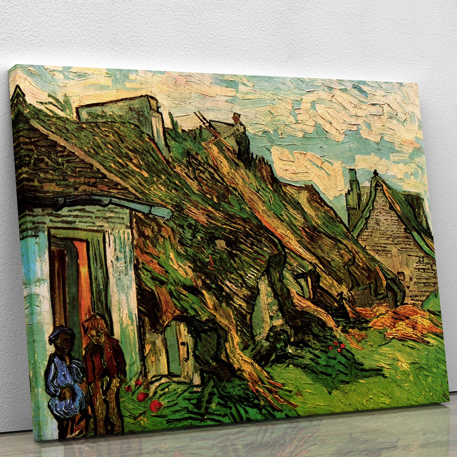 Thatched Sandstone Cottages in Chaponval by Van Gogh Canvas Print or Poster - Canvas Art Rocks - 1