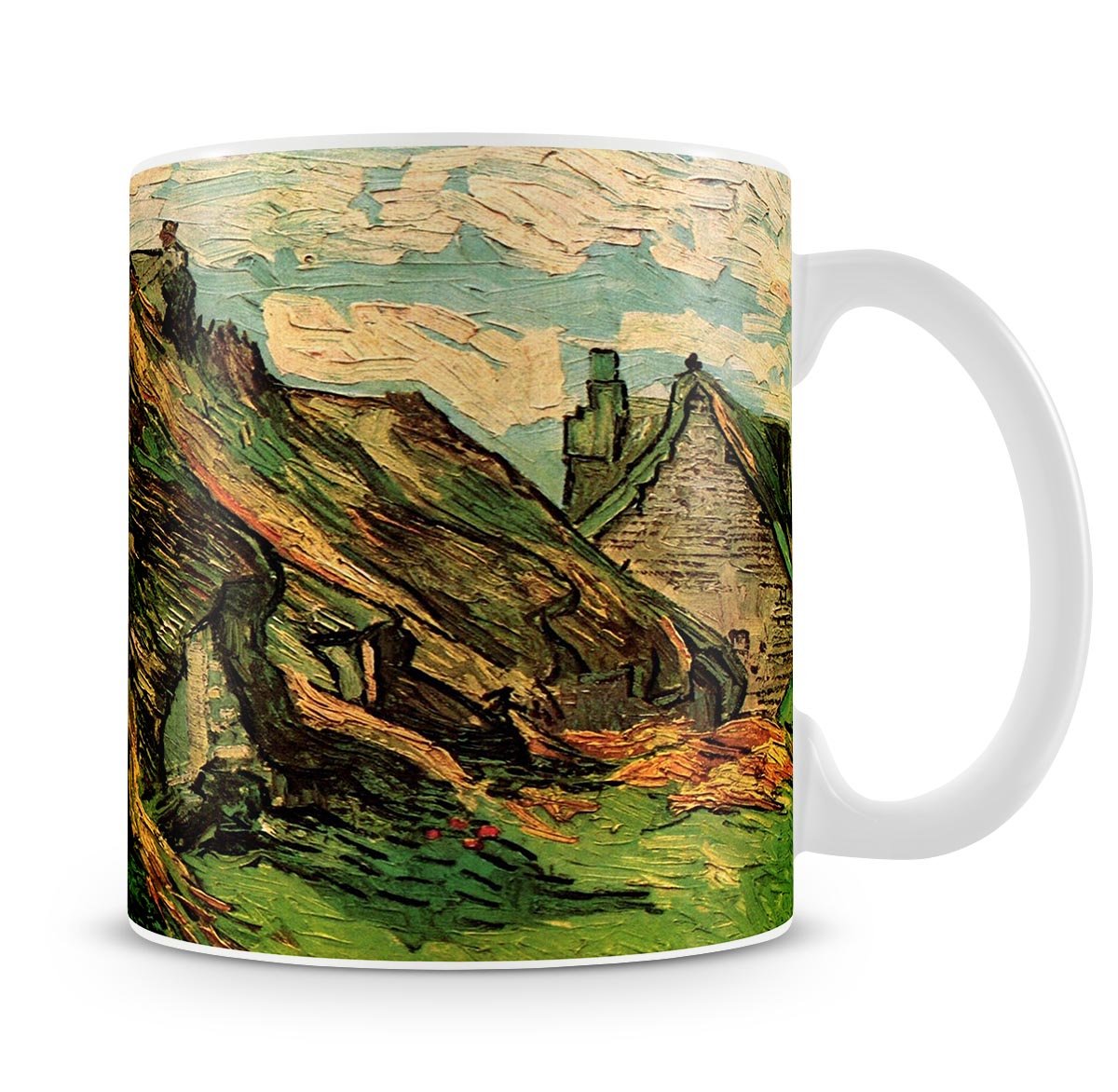 Thatched Sandstone Cottages in Chaponval by Van Gogh Mug - Canvas Art Rocks - 4