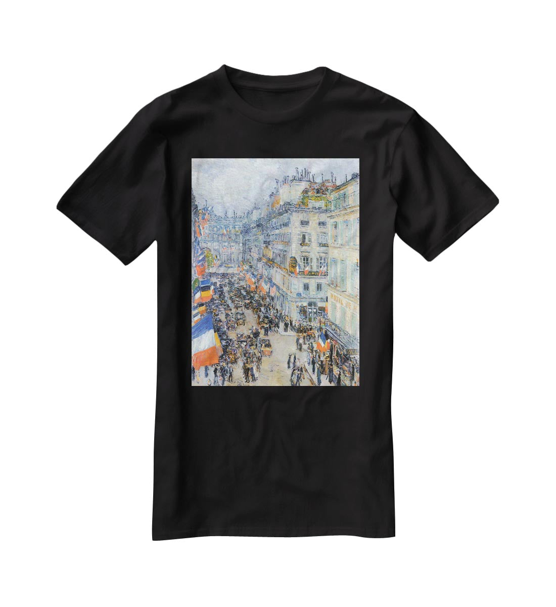 The 14th July Rue Daunou by Hassam T-Shirt - Canvas Art Rocks - 1