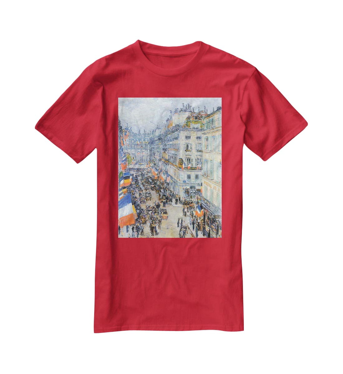 The 14th July Rue Daunou by Hassam T-Shirt - Canvas Art Rocks - 4