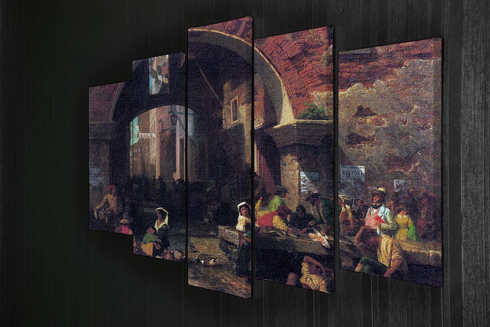 The Arc of Octavius Roman Fish market by Bierstadt 5 Split Panel Canvas - Canvas Art Rocks - 2