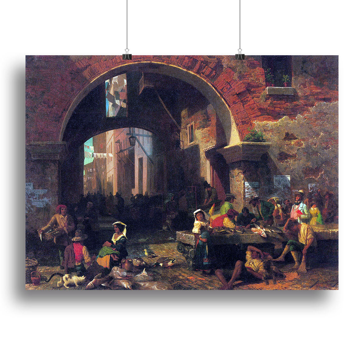 The Arc of Octavius Roman Fish market by Bierstadt Canvas Print or Poster - Canvas Art Rocks - 2