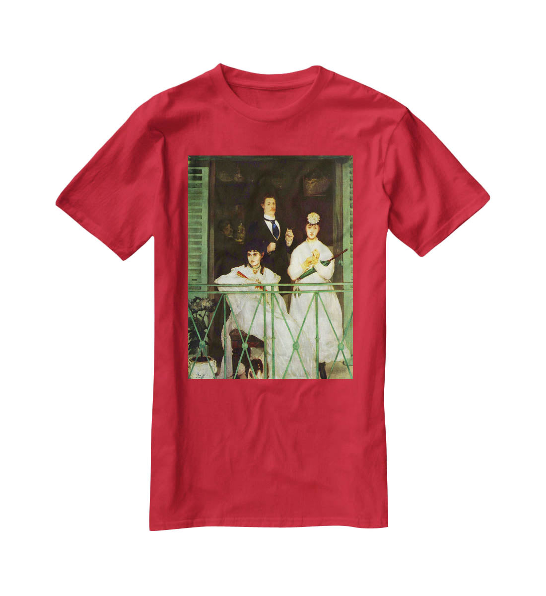 The Balcony by Manet T-Shirt - Canvas Art Rocks - 4
