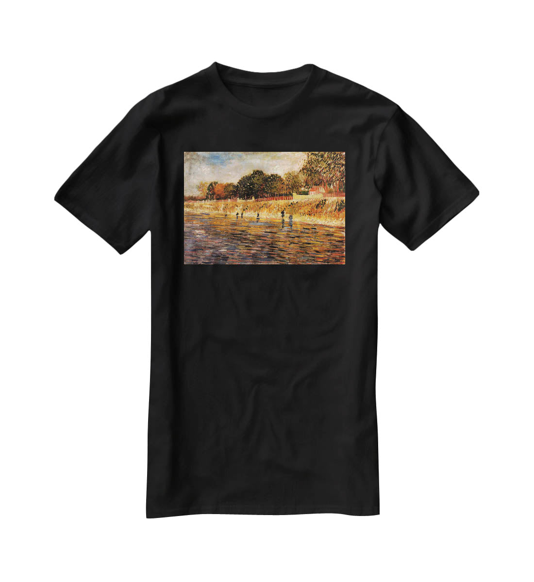 The Banks of the Seine by Van Gogh T-Shirt - Canvas Art Rocks - 1