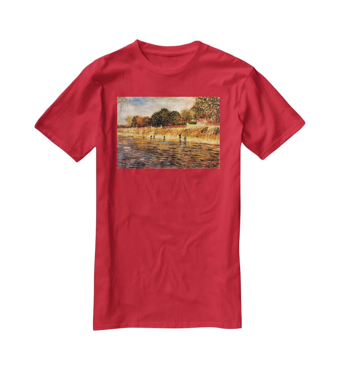 The Banks of the Seine by Van Gogh T-Shirt - Canvas Art Rocks - 4