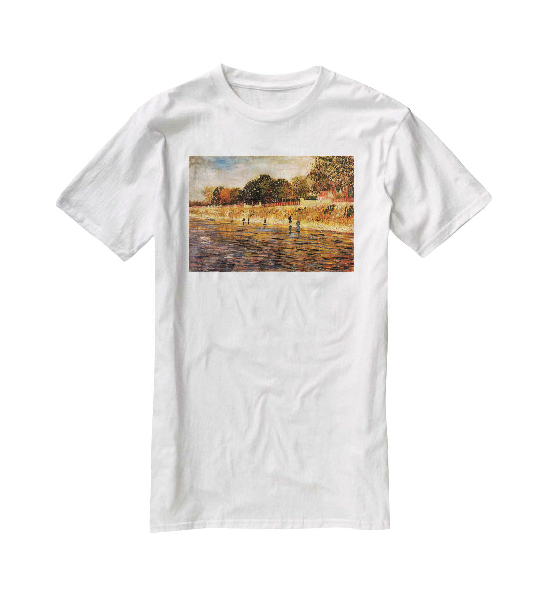 The Banks of the Seine by Van Gogh T-Shirt - Canvas Art Rocks - 5