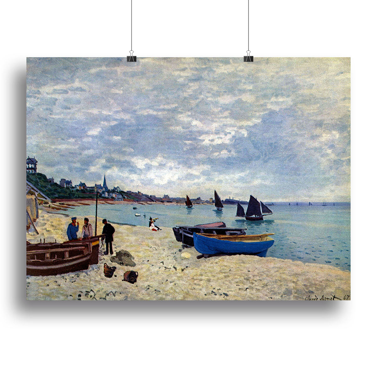 The Beach at Sainte Adresse 2 by Monet Canvas Print or Poster - Canvas Art Rocks - 2