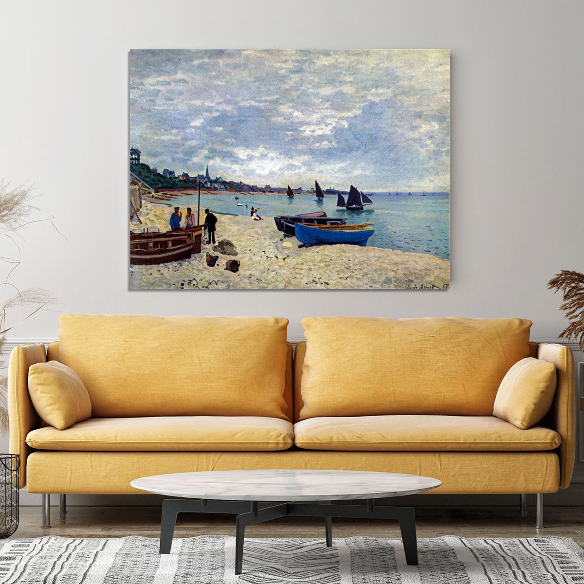 The Beach at Sainte Adresse 2 by Monet Canvas Print or Poster - Canvas Art Rocks - 4