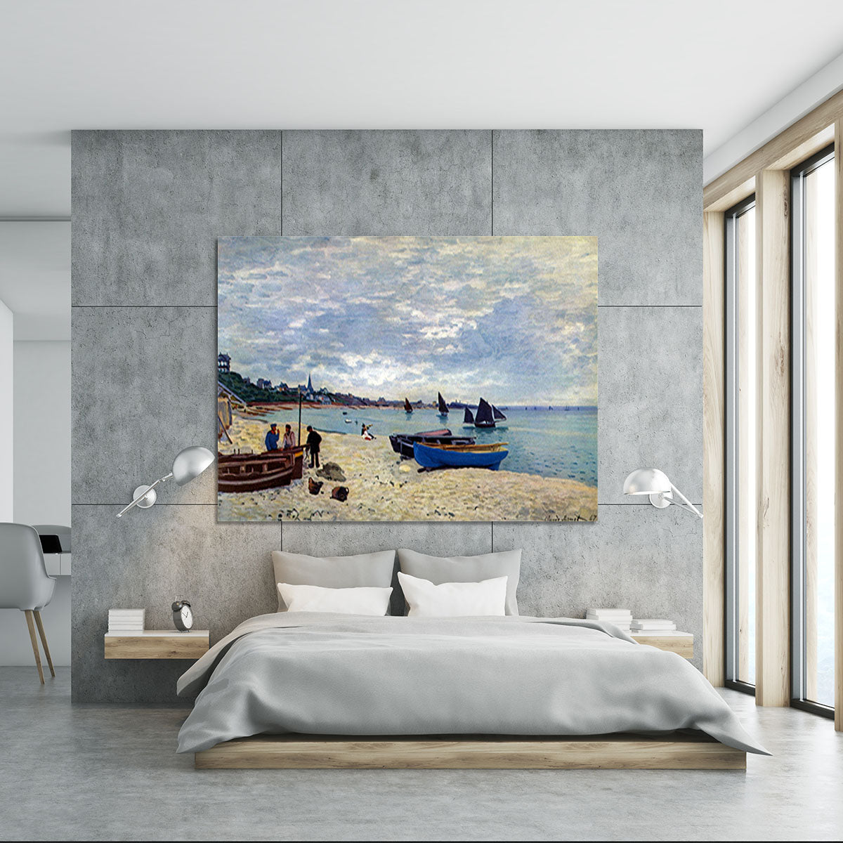 The Beach at Sainte Adresse 2 by Monet Canvas Print or Poster - Canvas Art Rocks - 5