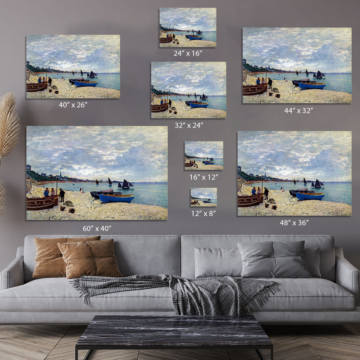 The Beach at Sainte Adresse 2 by Monet Canvas Print or Poster - Canvas Art Rocks - 7