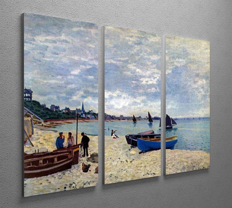 The Beach at Sainte Adresse 2 by Monet Split Panel Canvas Print - Canvas Art Rocks - 4
