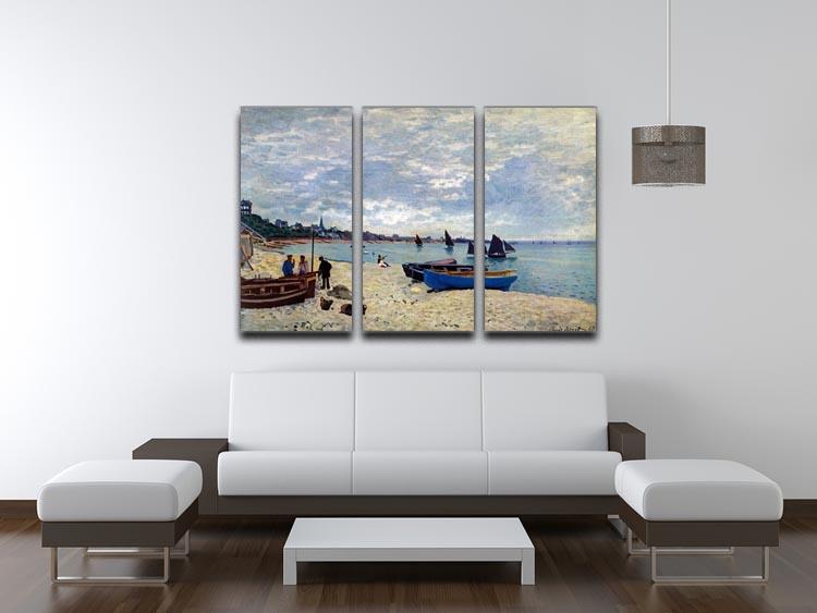 The Beach at Sainte Adresse 2 by Monet Split Panel Canvas Print - Canvas Art Rocks - 4