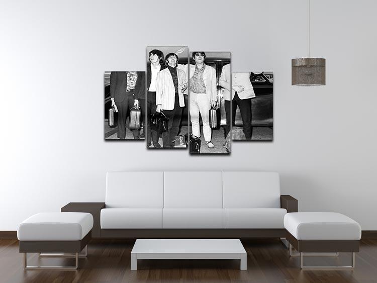 The Beatles and Brian Epstein at London Airport 4 Split Panel Canvas - Canvas Art Rocks - 3