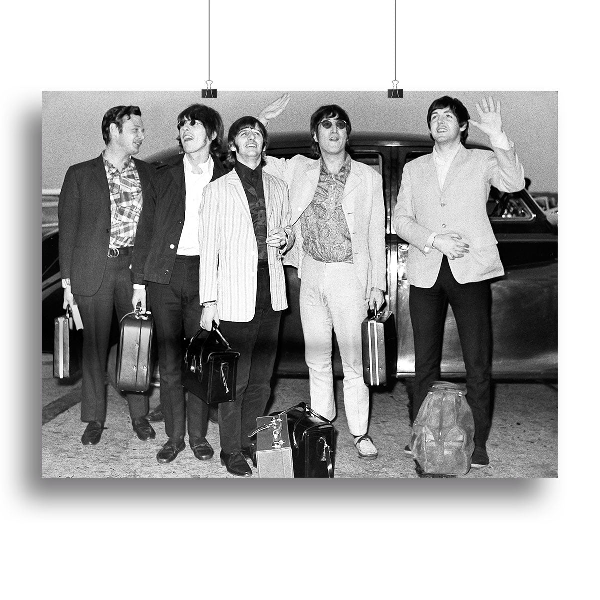 The Beatles and Brian Epstein at London Airport Canvas Print or Poster - Canvas Art Rocks - 2