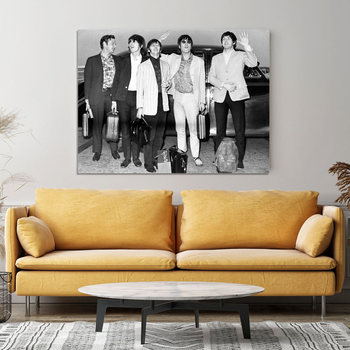 The Beatles and Brian Epstein at London Airport Canvas Print or Poster - Canvas Art Rocks - 4