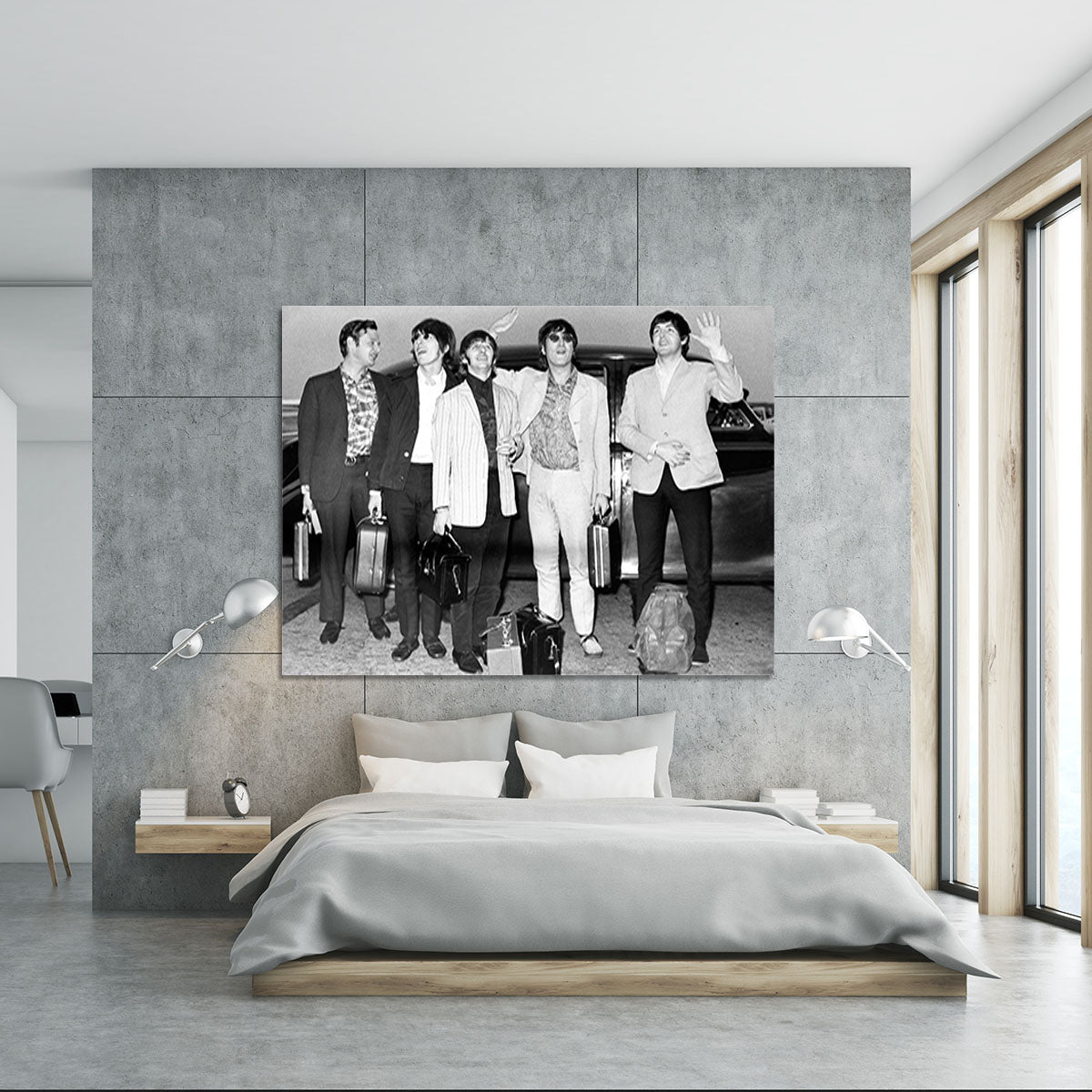 The Beatles and Brian Epstein at London Airport Canvas Print or Poster - Canvas Art Rocks - 5