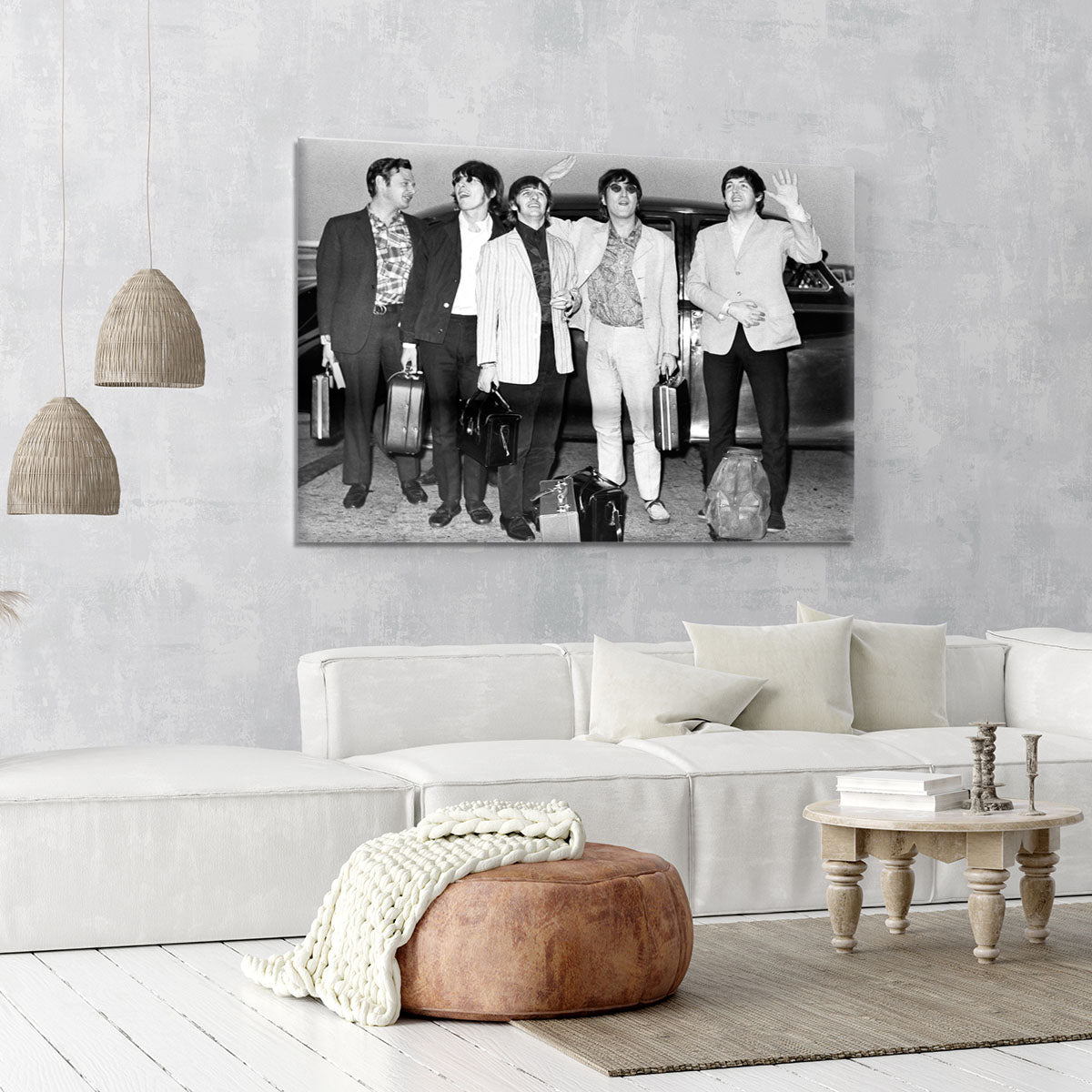 The Beatles and Brian Epstein at London Airport Canvas Print or Poster - Canvas Art Rocks - 6