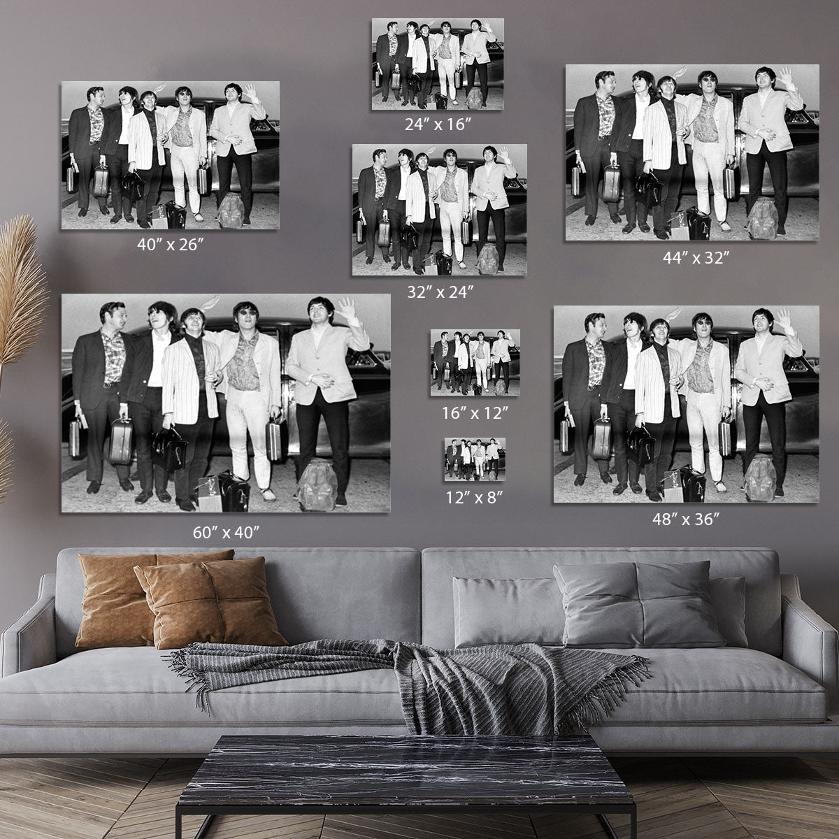 The Beatles and Brian Epstein at London Airport Canvas Print or Poster - Canvas Art Rocks - 7