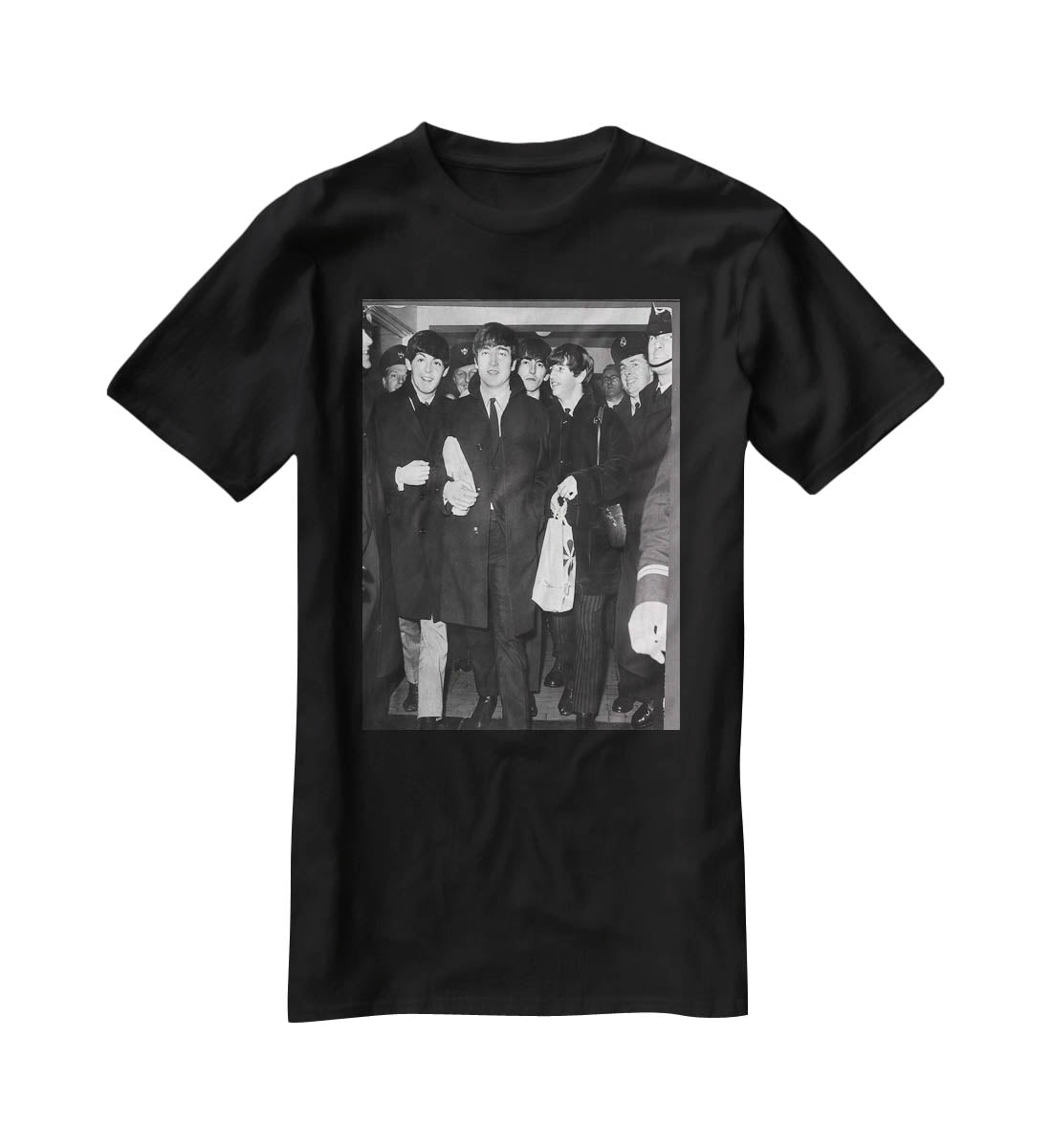 The Beatles arrive at London Airport T-Shirt - Canvas Art Rocks - 1