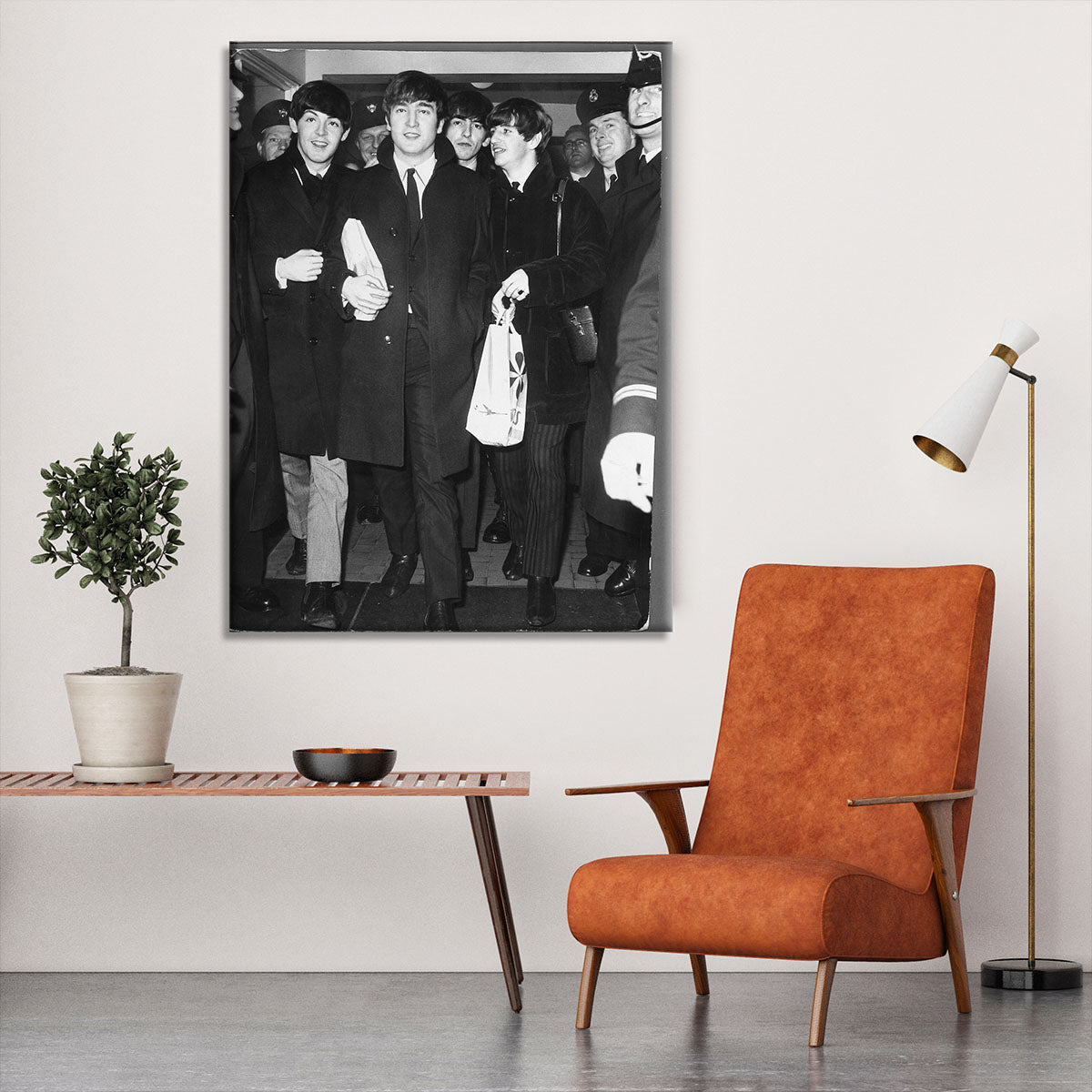 The Beatles arrive at London Airport Canvas Print or Poster - Canvas Art Rocks - 6