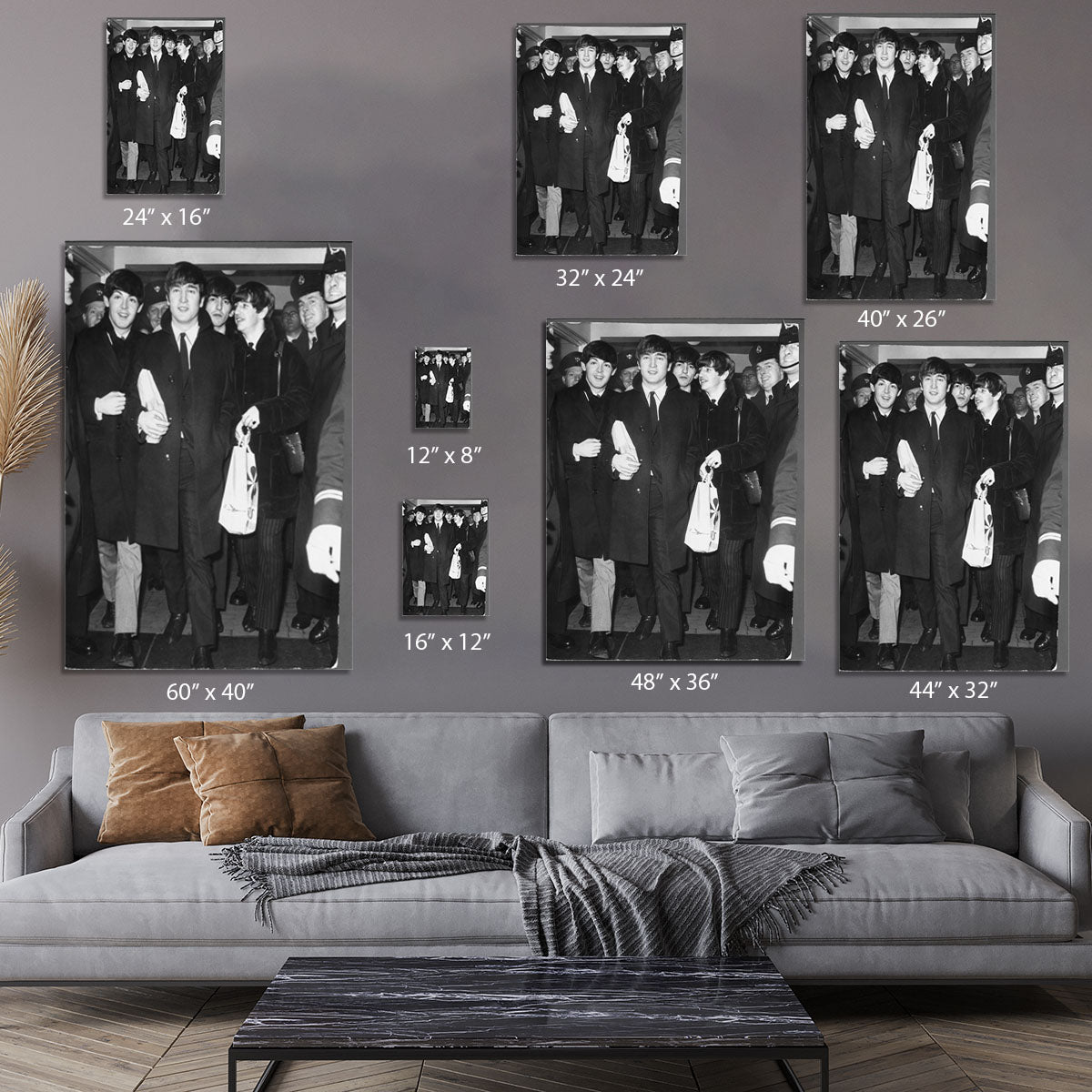 The Beatles arrive at London Airport Canvas Print or Poster - Canvas Art Rocks - 7