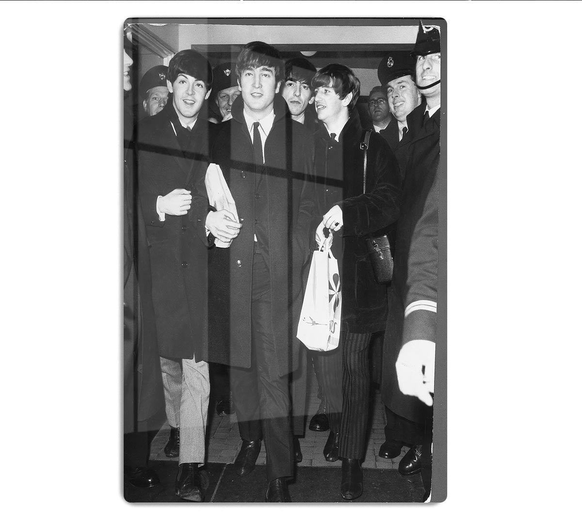 The Beatles arrive at London Airport HD Metal Print
