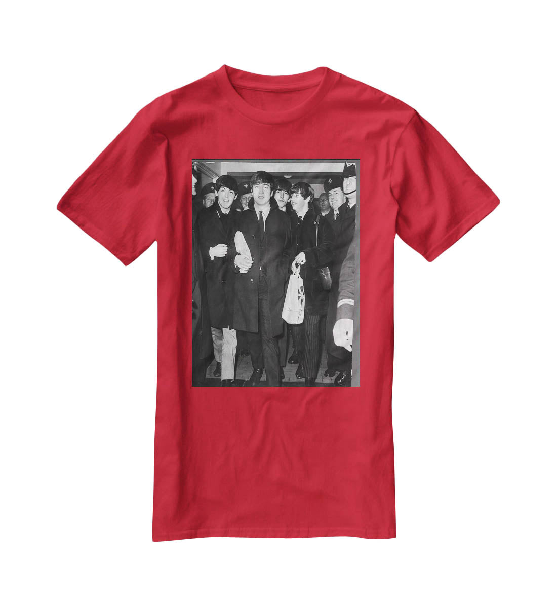 The Beatles arrive at London Airport T-Shirt - Canvas Art Rocks - 4