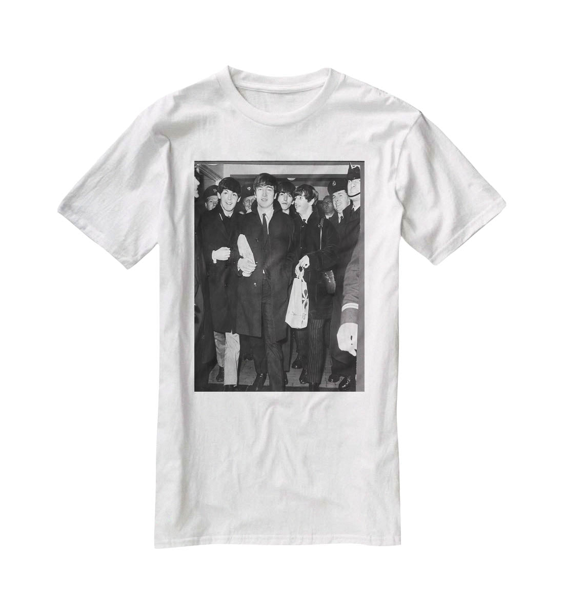 The Beatles arrive at London Airport T-Shirt - Canvas Art Rocks - 5