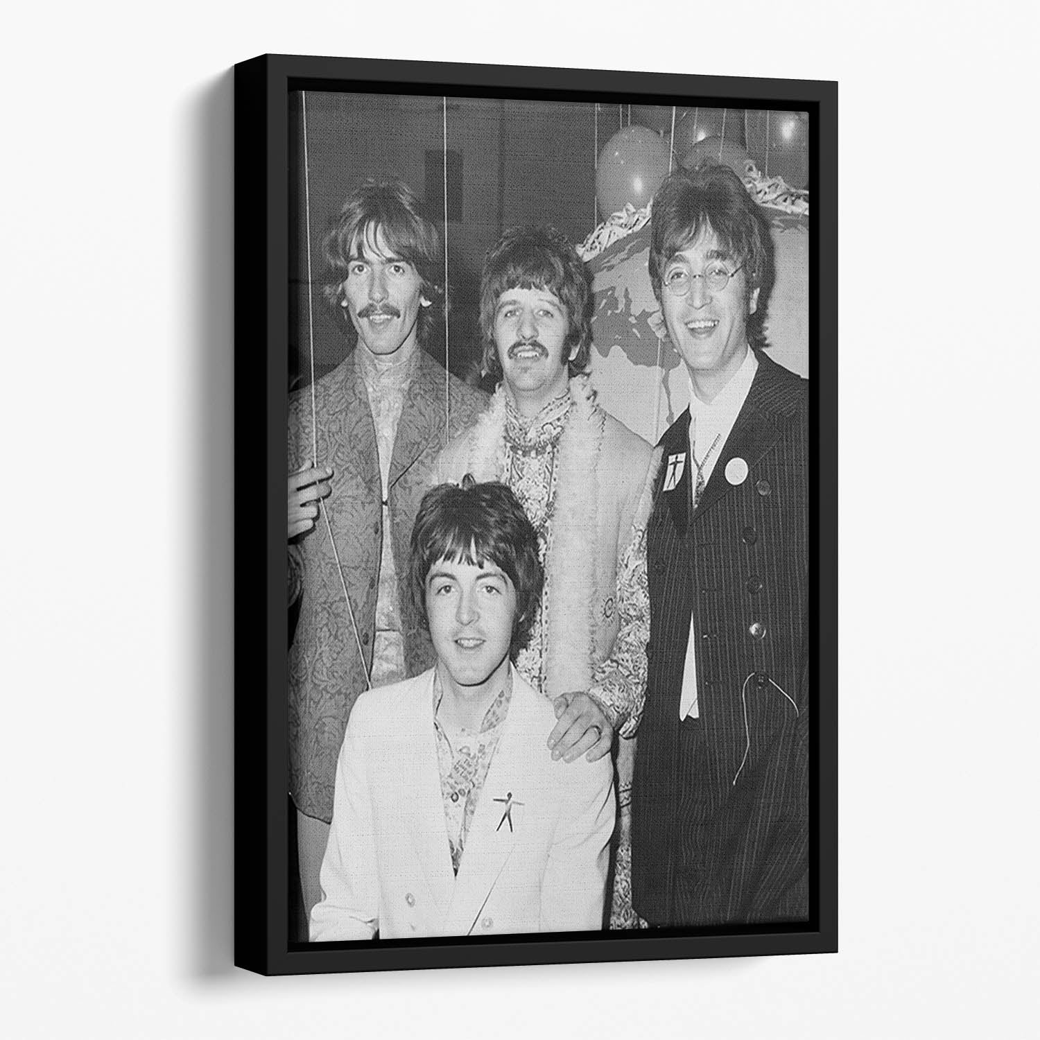 The Beatles at Abbey Road Studios Floating Framed Canvas