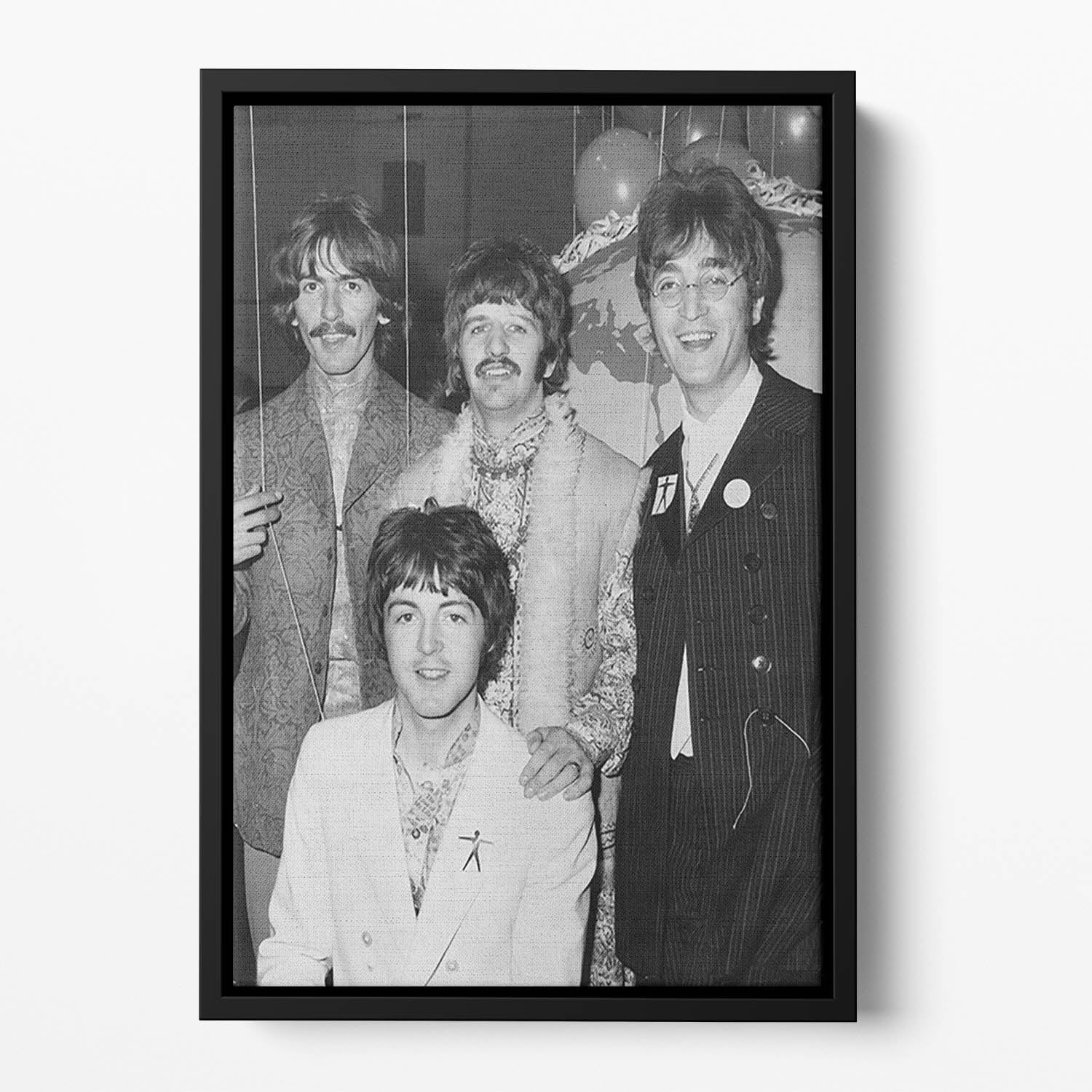 The Beatles at Abbey Road Studios Floating Framed Canvas