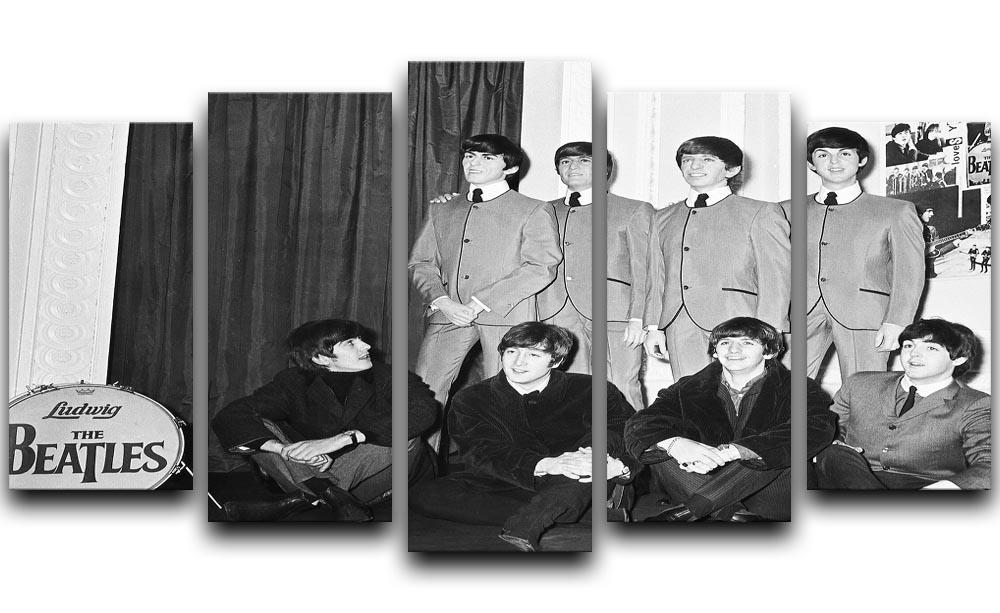 The Beatles at Madame Tussauds 5 Split Panel Canvas  - Canvas Art Rocks - 1