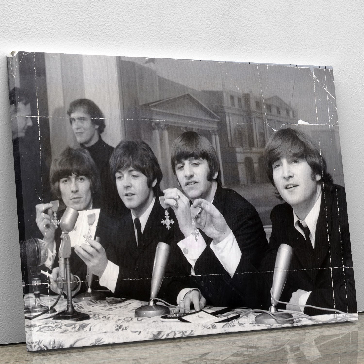 The Beatles at a press conference with their MBEs Canvas Print or Poster - Canvas Art Rocks - 1