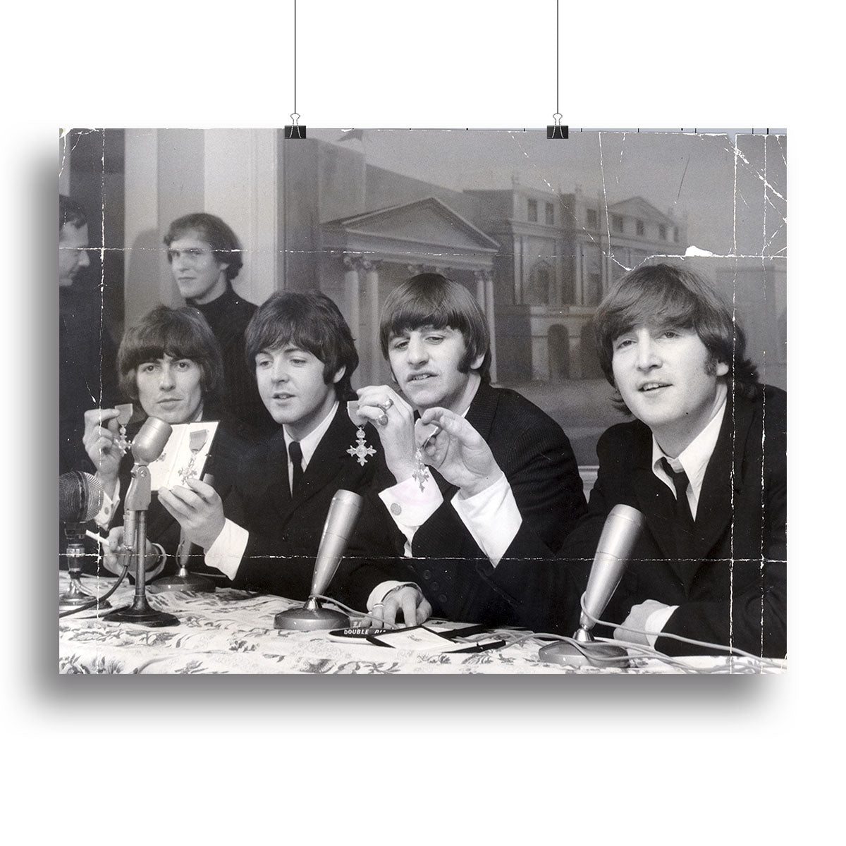 The Beatles at a press conference with their MBEs Canvas Print or Poster - Canvas Art Rocks - 2