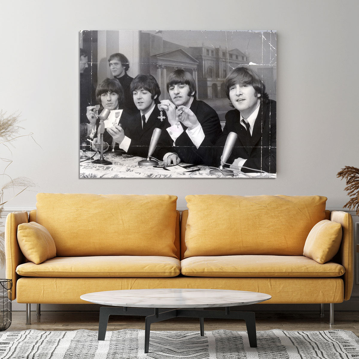 The Beatles at a press conference with their MBEs Canvas Print or Poster - Canvas Art Rocks - 4