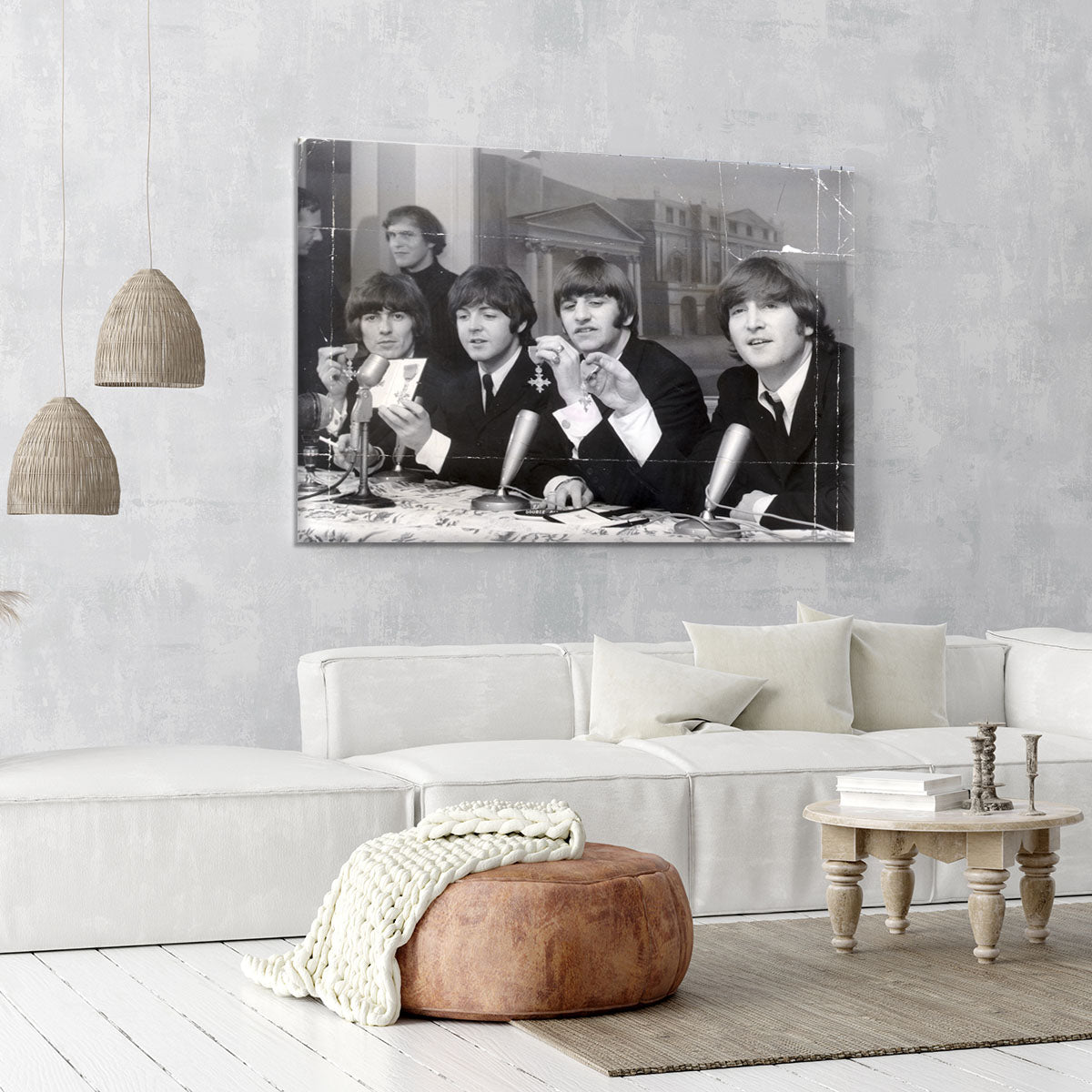The Beatles at a press conference with their MBEs Canvas Print or Poster - Canvas Art Rocks - 6