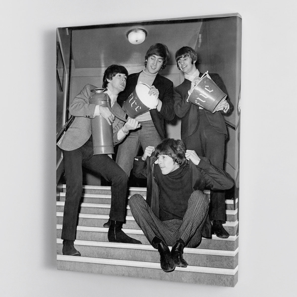 The Beatles backstage at the Liverpool Empire Canvas Print or Poster - Canvas Art Rocks - 1