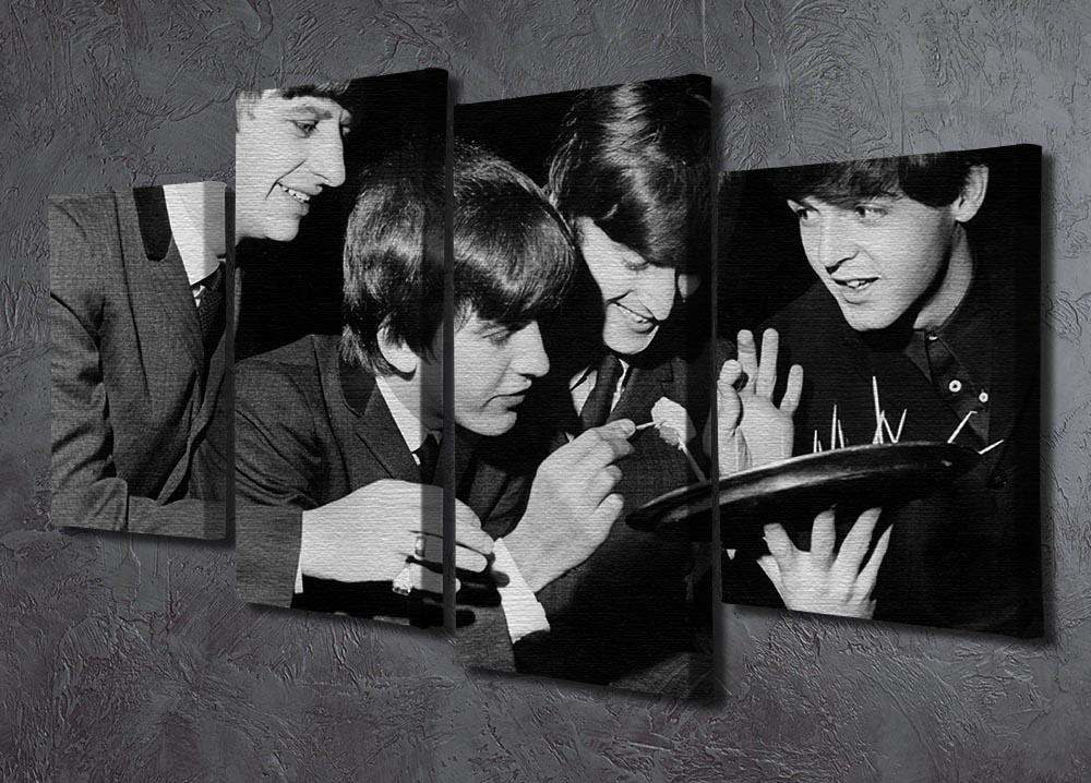 The Beatles before going on stage 4 Split Panel Canvas - Canvas Art Rocks - 2