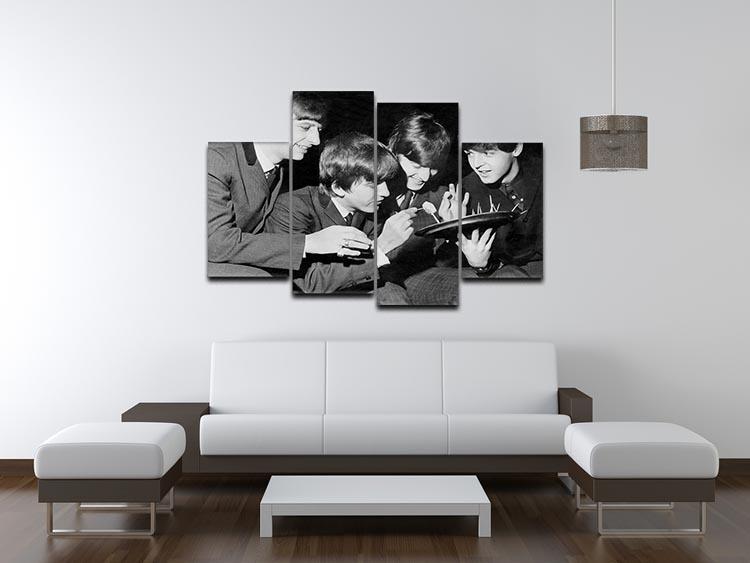 The Beatles before going on stage 4 Split Panel Canvas - Canvas Art Rocks - 3