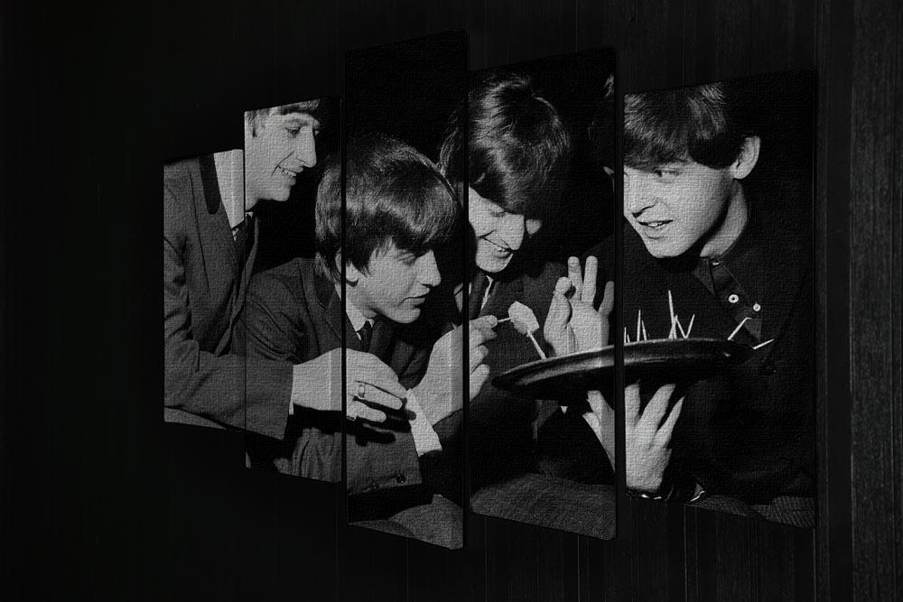The Beatles before going on stage 5 Split Panel Canvas - Canvas Art Rocks - 2