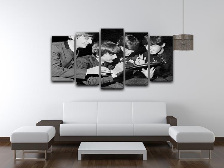 The Beatles before going on stage 5 Split Panel Canvas - Canvas Art Rocks - 3