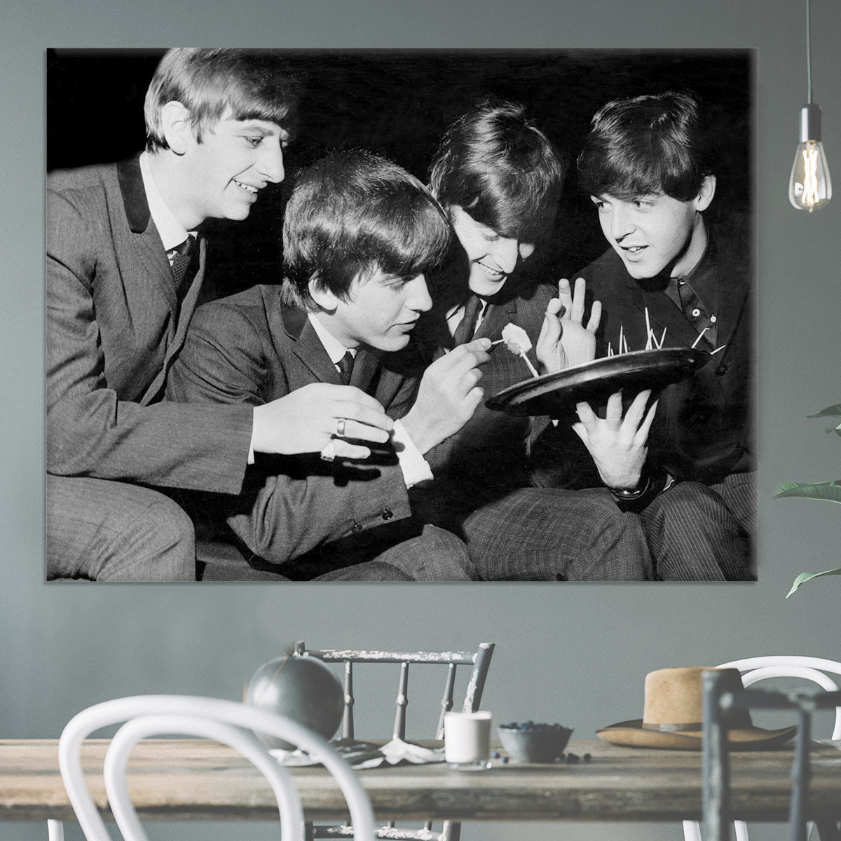 The Beatles before going on stage Canvas Print or Poster - Canvas Art Rocks - 3