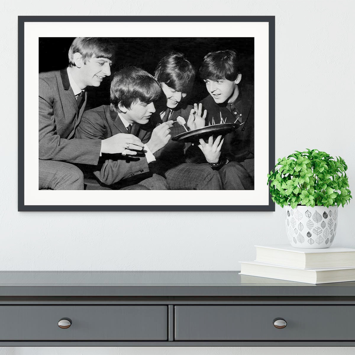 The Beatles before going on stage Framed Print - Canvas Art Rocks - 1