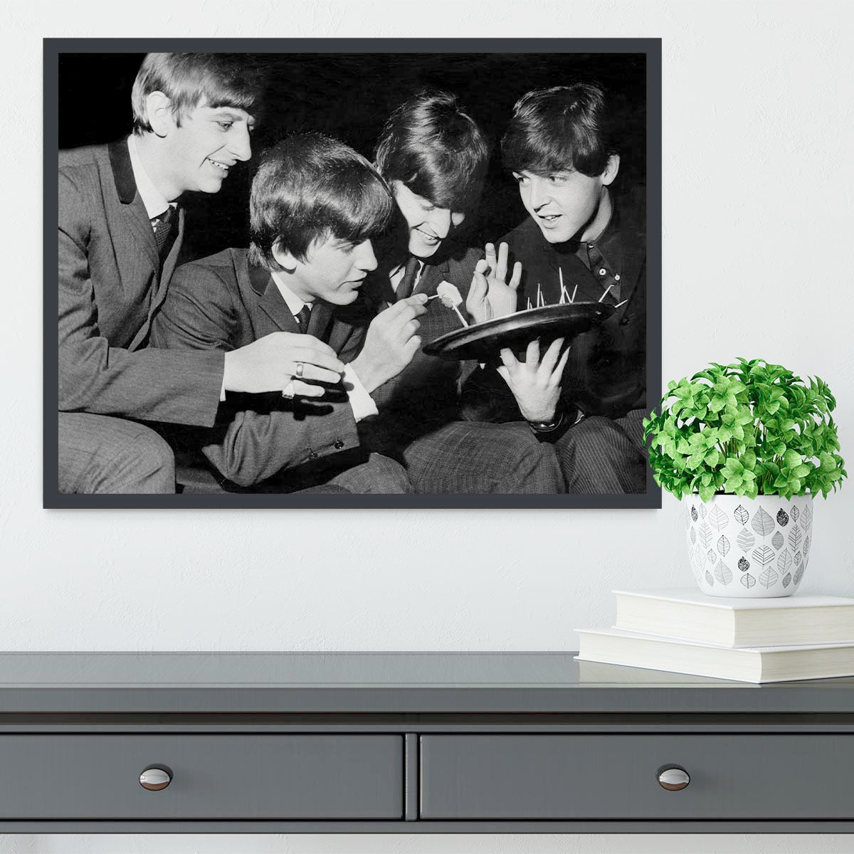 The Beatles before going on stage Framed Print - Canvas Art Rocks - 2