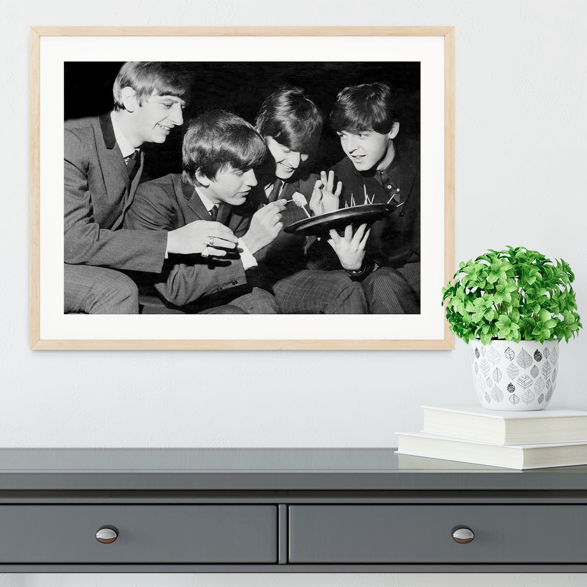 The Beatles before going on stage Framed Print - Canvas Art Rocks - 3