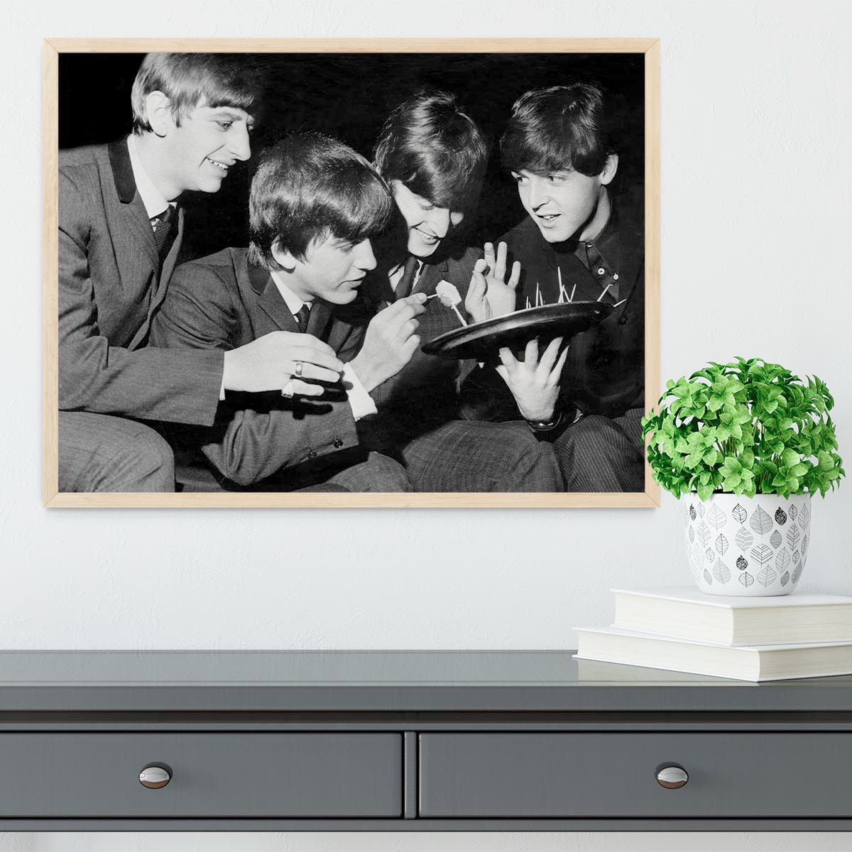 The Beatles before going on stage Framed Print - Canvas Art Rocks - 4