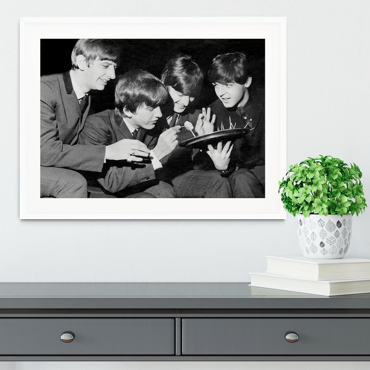 The Beatles before going on stage Framed Print - Canvas Art Rocks - 5