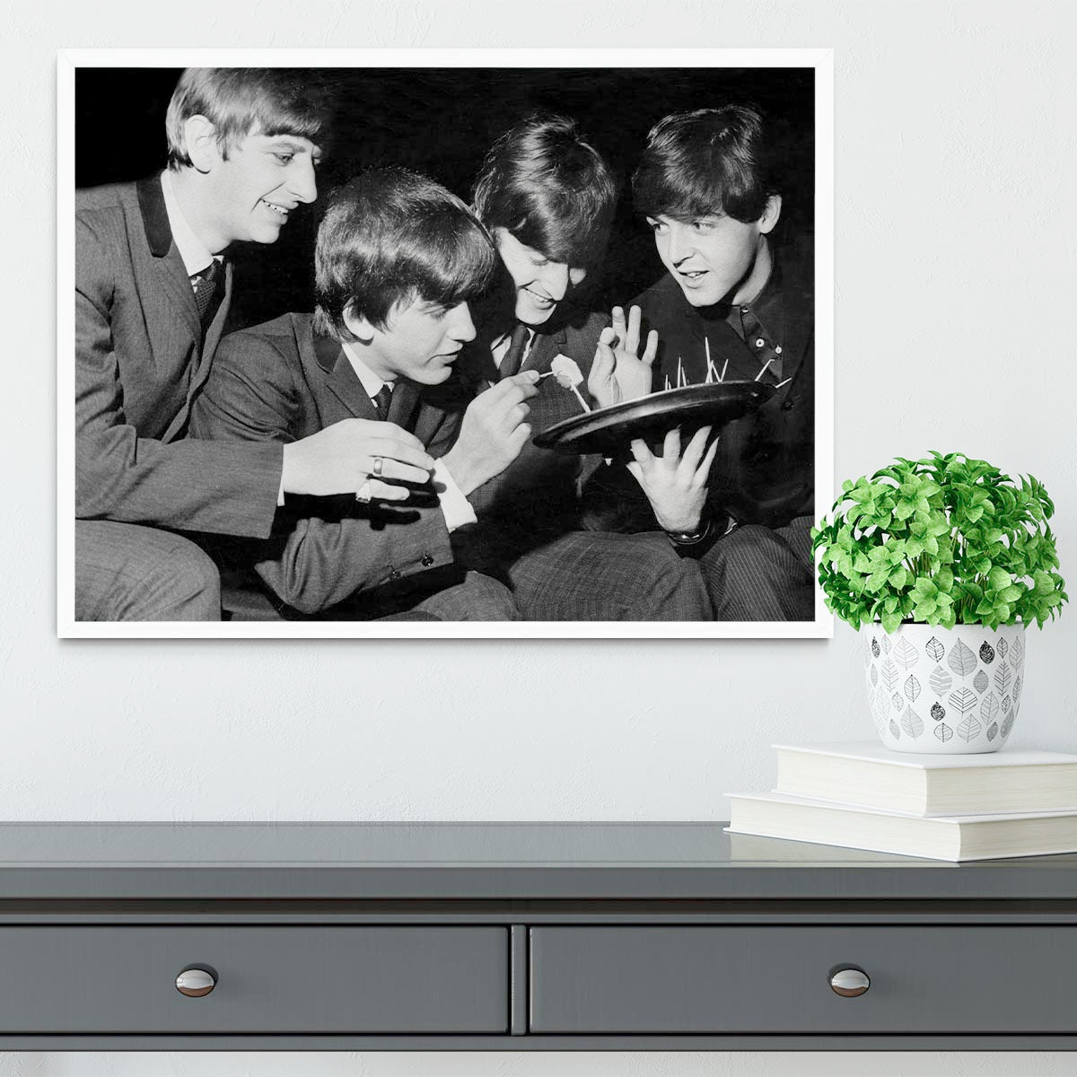 The Beatles before going on stage Framed Print - Canvas Art Rocks -6